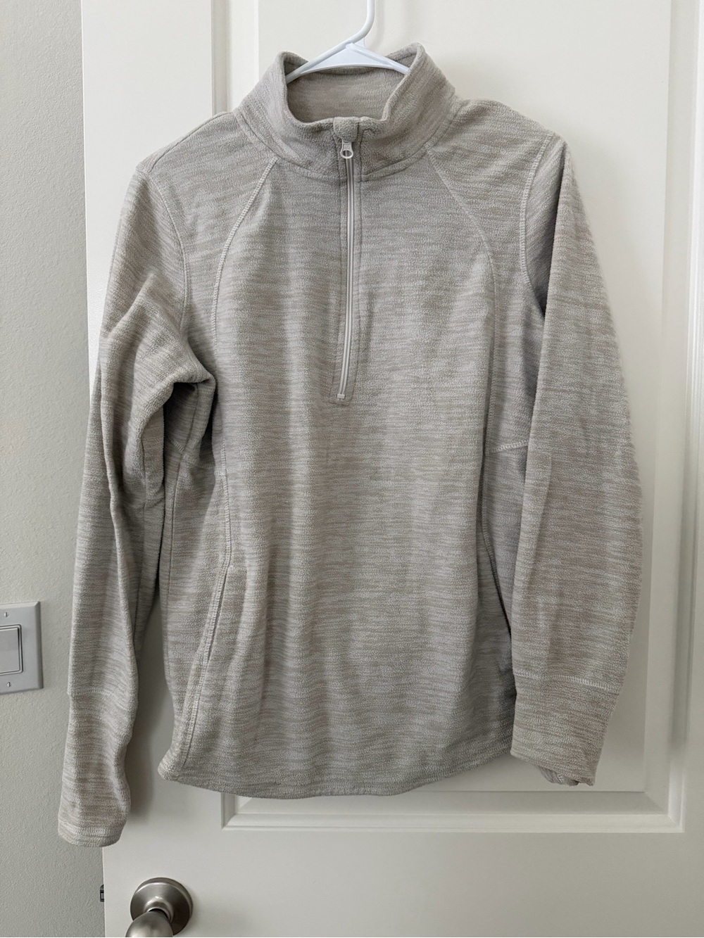 Women’s Half-Zip Pullover Sweater - Light Beige